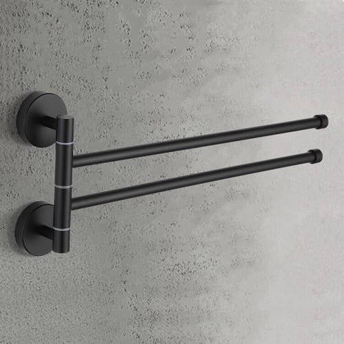 Double Swivel Towel Bar, 15 Inch, Matte Black Nameeks NCB94